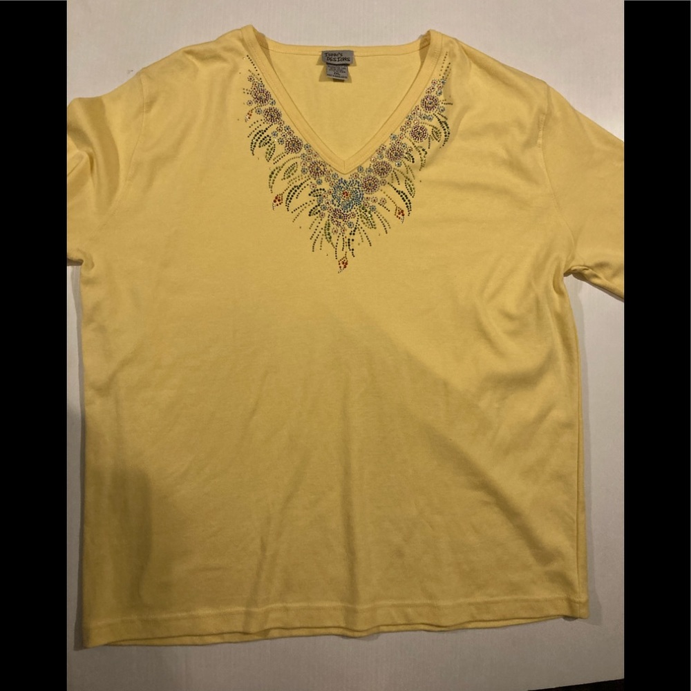 Women’s xxl yellow embellished shirt